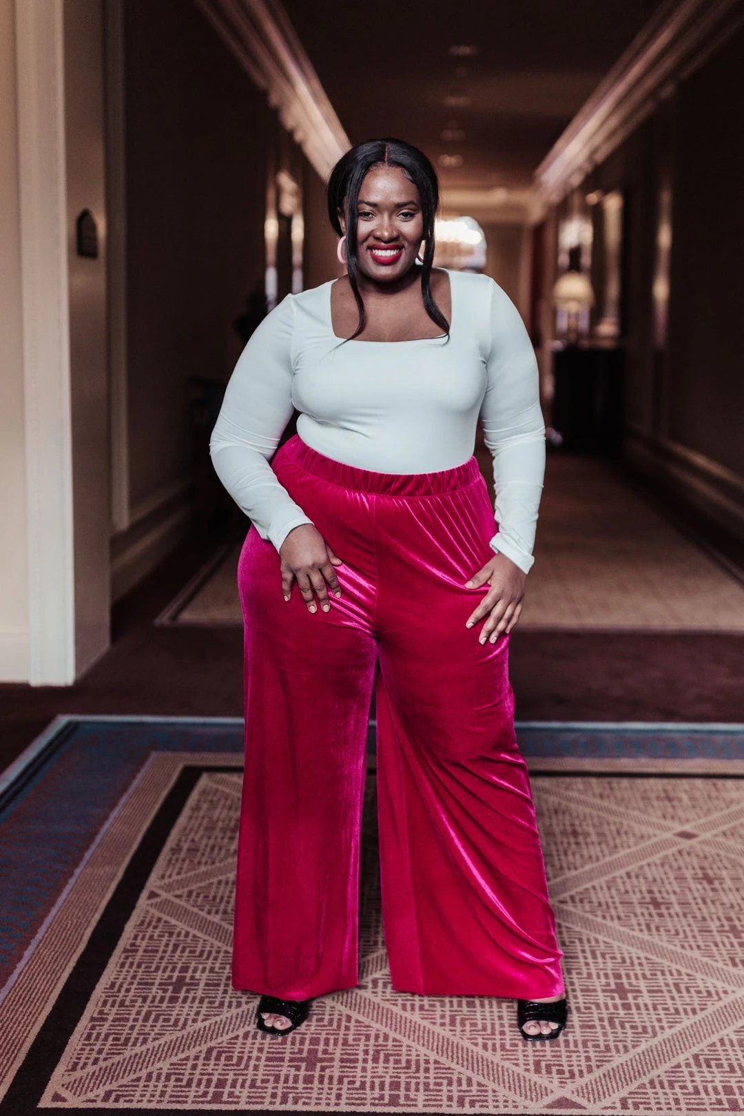 Ave Shops Cleo Velvet Wide Leg Pants - Stylish & Comfortable Women's Bottoms 5 Ave Shops Cleo Velvet Wide Leg Pants