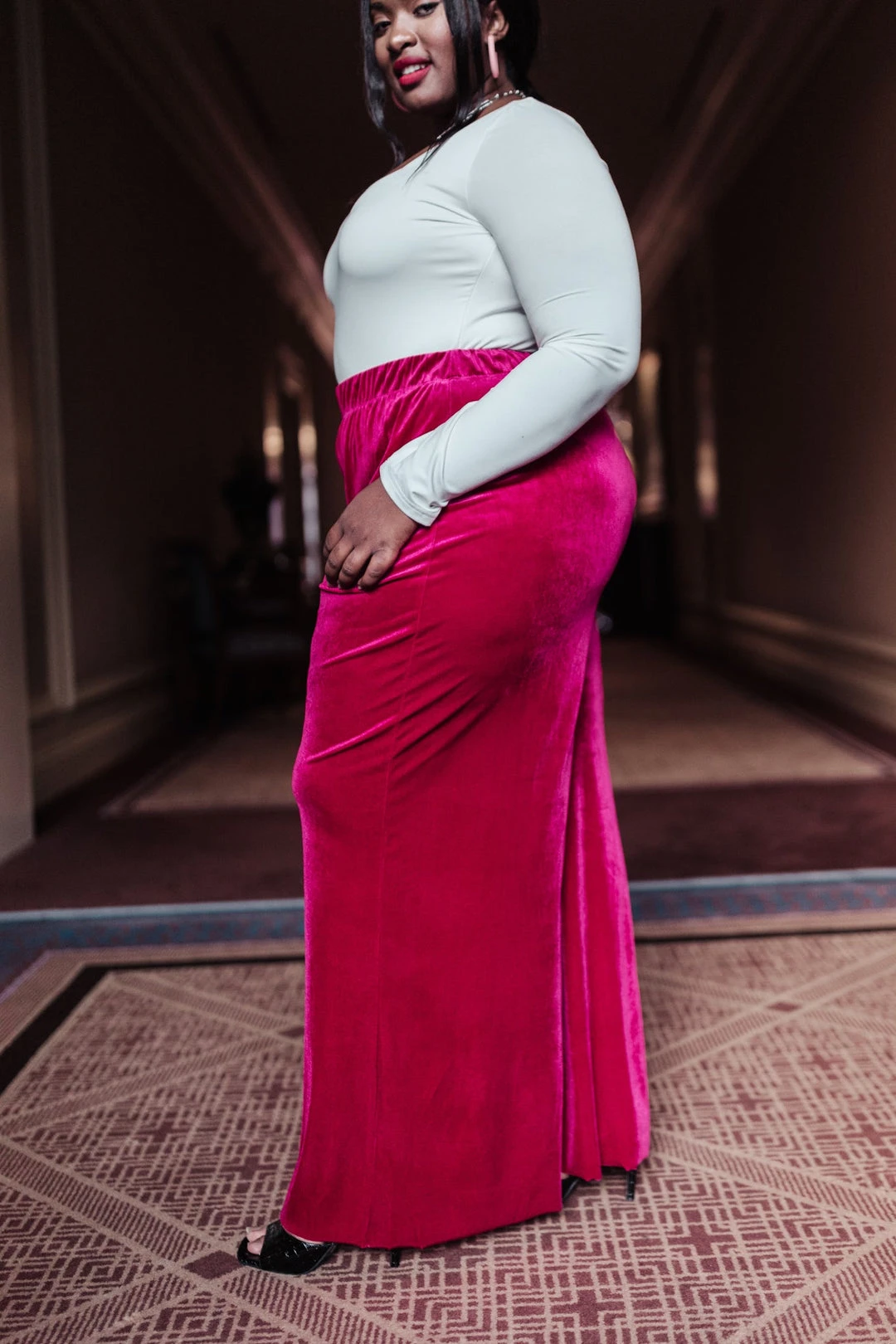 Ave Shops Cleo Velvet Wide Leg Pants - Stylish & Comfortable Women's Bottoms 7 Ave Shops Cleo Velvet Wide Leg Pants