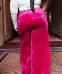 Ave Shops Cleo Velvet Wide Leg Pants - Stylish & Comfortable Women's Bottoms 29 Ave Shops Cleo Velvet Wide Leg Pants