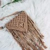 Tassels & Fringe >> MEGA SALE << Cocoa Macramé Small Crossbody Handbag