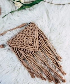 Tassels & Fringe >> MEGA SALE << Cocoa Macramé Small Crossbody Handbag