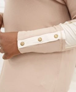 Ave Shops Coffee Date V Neck Top In Taupe Clothing