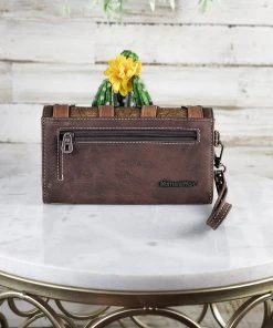 Montana West Coffee Embossed Wristlet Wallet