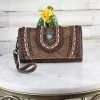 Montana West Coffee Embossed Wristlet Wallet