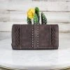 Montana West Coffee Stitched & Studded Wallet