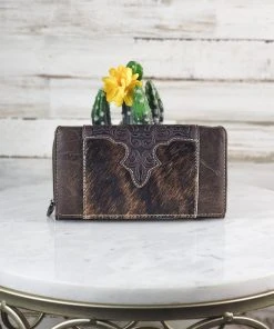 Montana West Handbags & Wallets Coffee Tooled Western Cowhide Wallet