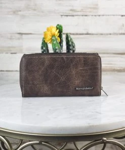 Montana West Handbags & Wallets Coffee Tooled Western Cowhide Wallet