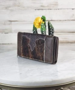 Montana West Handbags & Wallets Coffee Tooled Western Cowhide Wallet