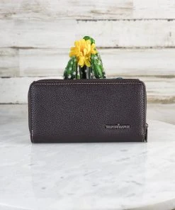 Montana West Coffee Turquoise Metallic Cowhide Wallet