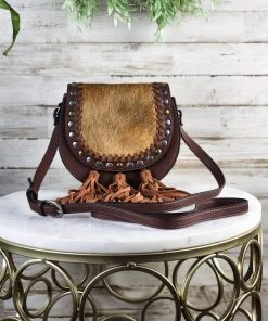 Trenditions Cognac Fringe Crossbody Handbag