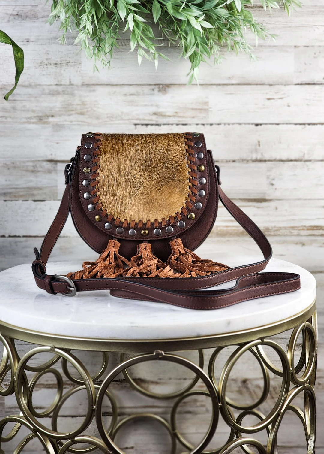 Trenditions Cognac Fringe Crossbody Handbag - Stylish & Functional 4 Trenditions Cognac Fringe Crossbody Handbag