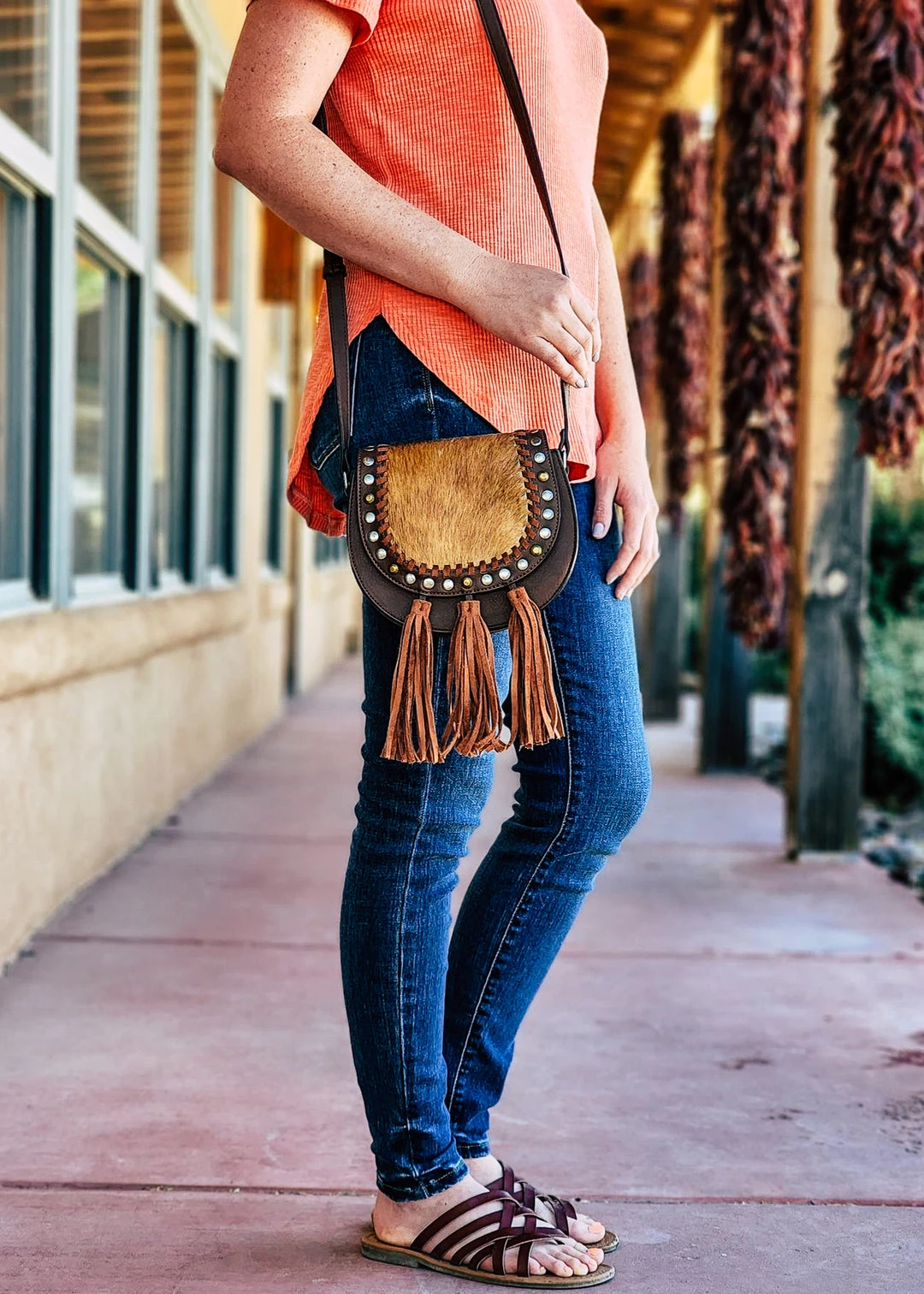 Trenditions Cognac Fringe Crossbody Handbag - Stylish & Functional 3 Trenditions Cognac Fringe Crossbody Handbag