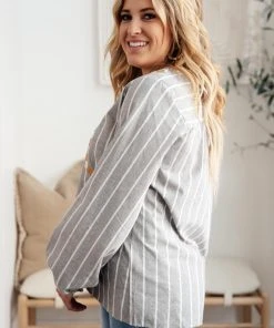 Ave Shops Long Sleeve Tops Color Chain Embroidered Top