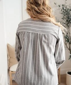 Ave Shops Long Sleeve Tops Color Chain Embroidered Top