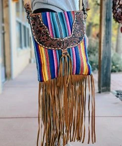 American Darling Colorful Hued Fringe Conceal Carry Crossbody Handbag