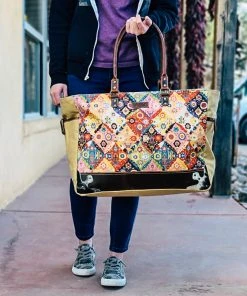 Sixtease Colorful Keeper Cowhide Weekender Bag