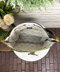 Myra Colorful Southwest & Cowhide Bucket Handbag