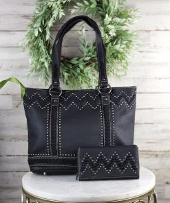 Montana West Concealed Carry Black Alexa Handbag & Wallet
