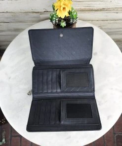 Montana West Handbags & Wallets Black & White Ariana Cowhide Wallet