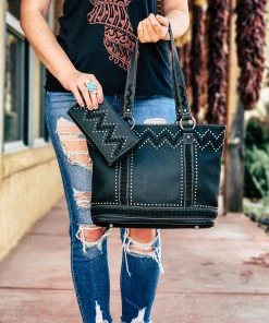 Montana West Concealed Carry Black Alexa Handbag & Wallet