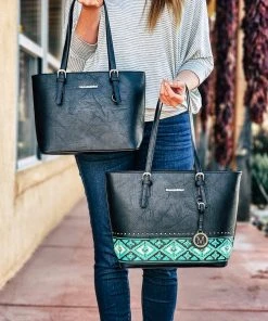Montana West Concealed Carry Black Aztec Tote (+ Mini Tote) >> MEGA SALE <<
