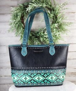 Montana West Concealed Carry Black Aztec Western Handbag & Wallet