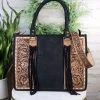 American Darling Concealed Carry Black Embossed Tote Handbag