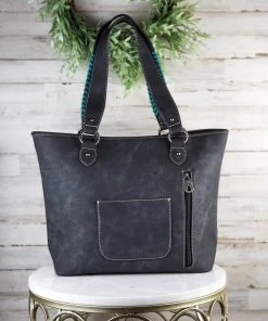 Montana West Concealed Carry Black Embroidered Aztec Tote Handbag New Arrivals