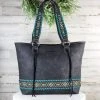 Montana West Concealed Carry Black Embroidered Aztec Tote Handbag New Arrivals