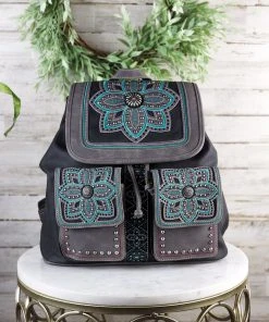 Montana West Handbags & Wallets Concealed Carry Black Floral Backpack