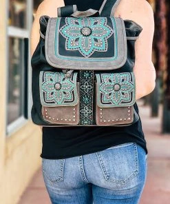 Montana West Handbags & Wallets Concealed Carry Black Floral Backpack