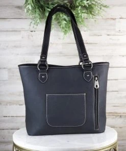 Montana West Concealed Carry Black Studded Tote Handbag Handbags & Wallets