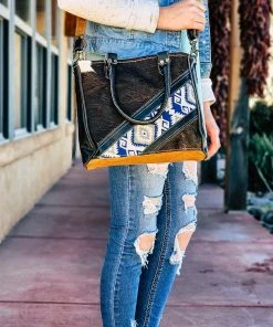 Hopofly Concealed Carry Bleu Aztec Ace Crossbody Handbag