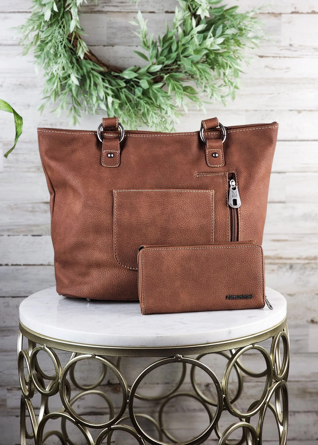 Montana West Concealed Carry Brown Alexa Handbag & Wallet Set - Stylish & Functional 7 Montana West Concealed Carry Brown Alexa Handbag & Wallet Handbags & Wallets