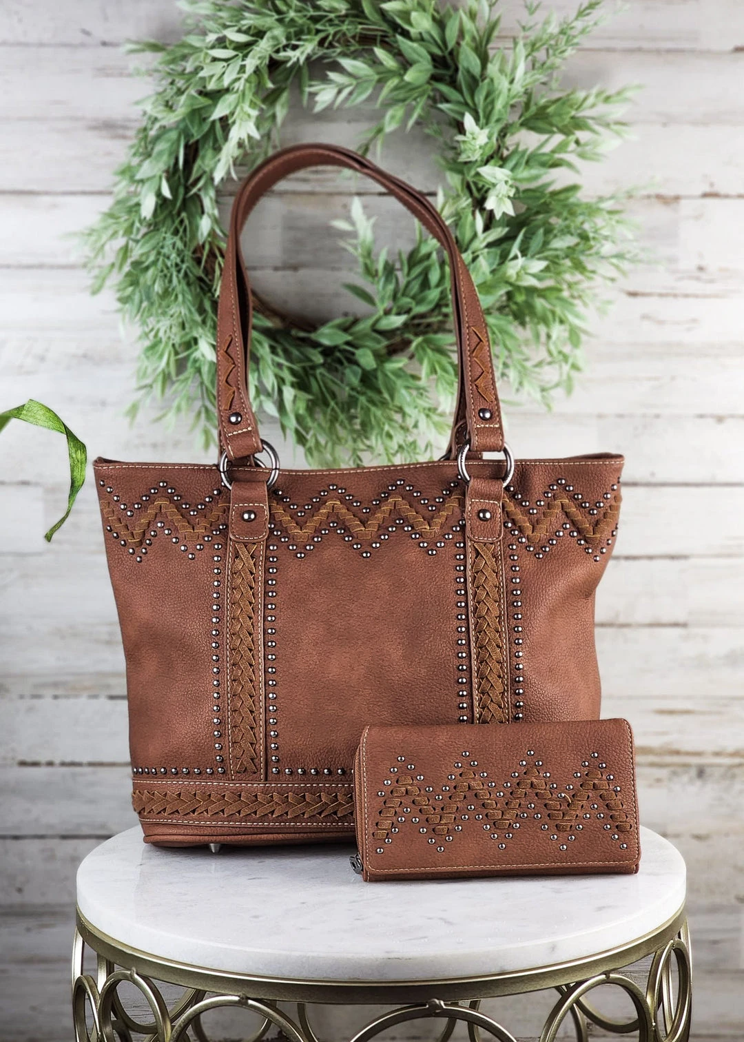 Montana West Concealed Carry Brown Alexa Handbag & Wallet Set - Stylish & Functional 4 Montana West Concealed Carry Brown Alexa Handbag & Wallet Handbags & Wallets