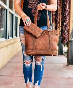 Montana West Concealed Carry Brown Alexa Handbag & Wallet Handbags & Wallets