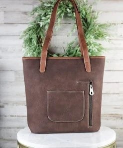 Montana West Concealed Carry Brown Arrow Tote Handbag
