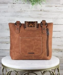 Montana West New Arrivals Concealed Carry Brown Bison Tote Handbag