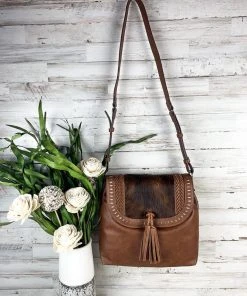 Trenditions Concealed Carry Brown Cowhide Chestnut Crossbody Handbag