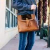 Trenditions Concealed Carry Brown Cowhide Chestnut Crossbody Handbag
