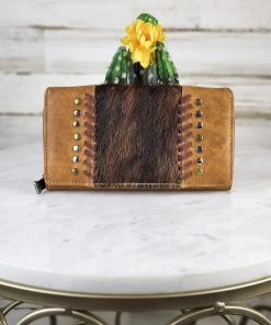 Montana West Concealed Carry Brown Cowhide Liza Handbag & Wallet