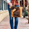 Montana West Concealed Carry Brown Cowhide Liza Handbag & Wallet