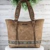 Montana West Handbags & Wallets Concealed Carry Brown Embroidered Aztec Tote Handbag
