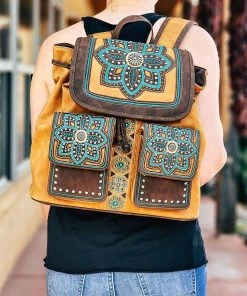 Montana West Handbags & Wallets Concealed Carry Brown Floral Backpack