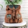 Montana West Concealed Carry Brown Turquoise Pattern Backpack