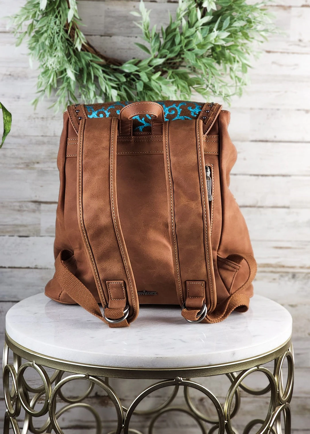 Montana West Brown Turquoise Concealed Carry Backpack - Stylish & Functional Handbag 6 Montana West Concealed Carry Brown Turquoise Pattern Backpack