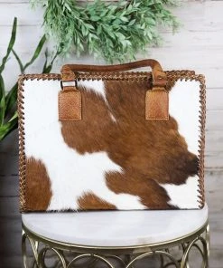 American Darling Handbags & Wallets Concealed Carry Brown & White Cowhide Handbag