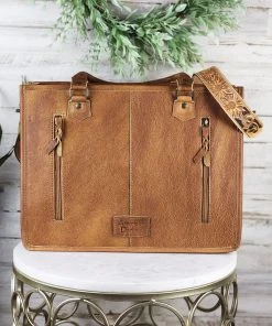 American Darling Concealed Carry Burgundy Aztec Tooled Tote Handbag Handbags & Wallets