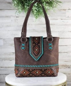 Montana West New Arrivals Concealed Carry Coffee Bison Tote Handbag