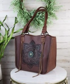 Montana West Concealed Carry Coffee Mandala Handbag & Wallet